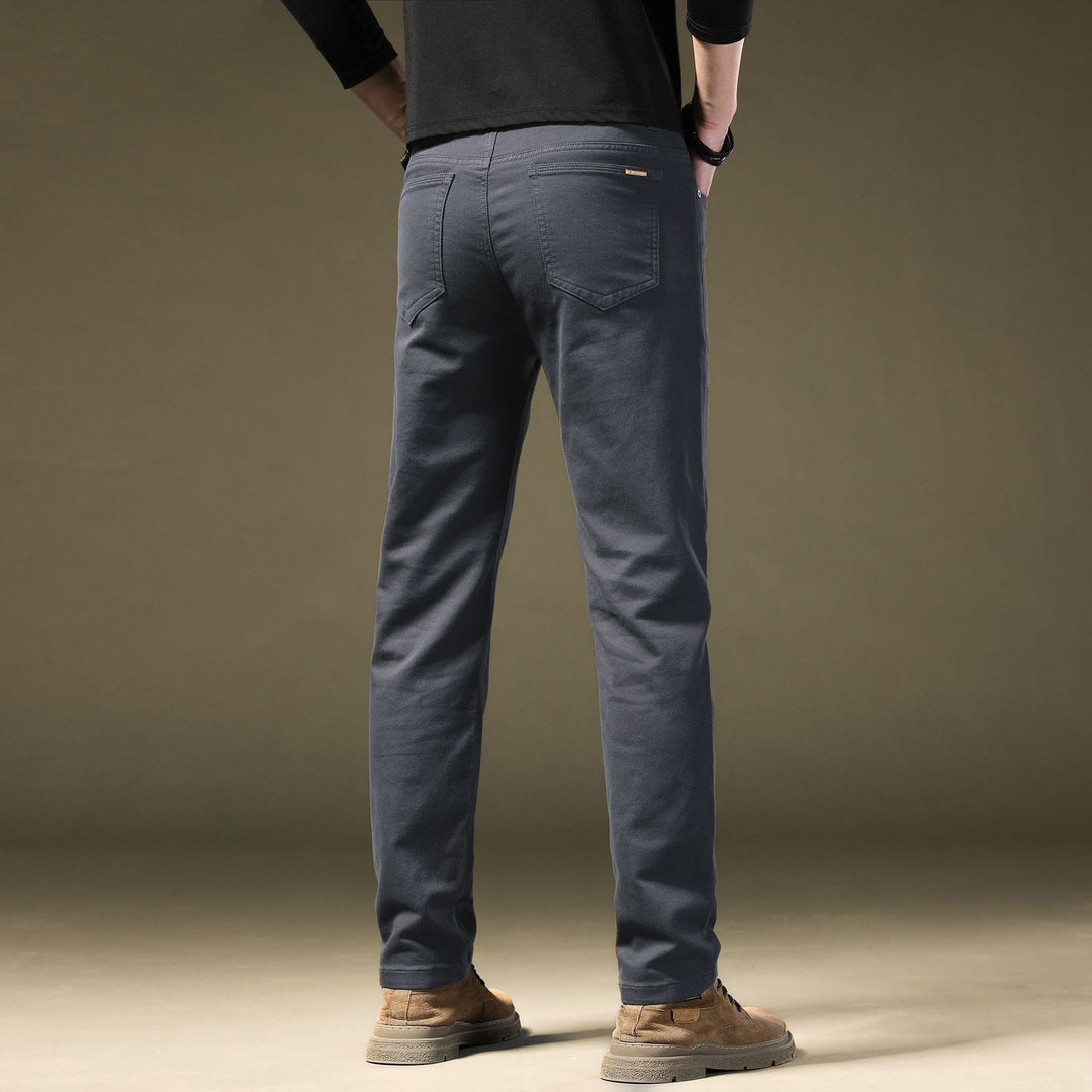 Men's modern fit tailored cotton pants, combining comfort, premium feel, and refined smart casual style.