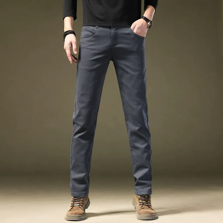 Premium cotton tailored trousers for men, comfortable modern fit. Perfect for business casual.