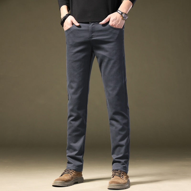 Elegant men's tailored cotton trousers, designed for a refined style and comfortable business casual look.