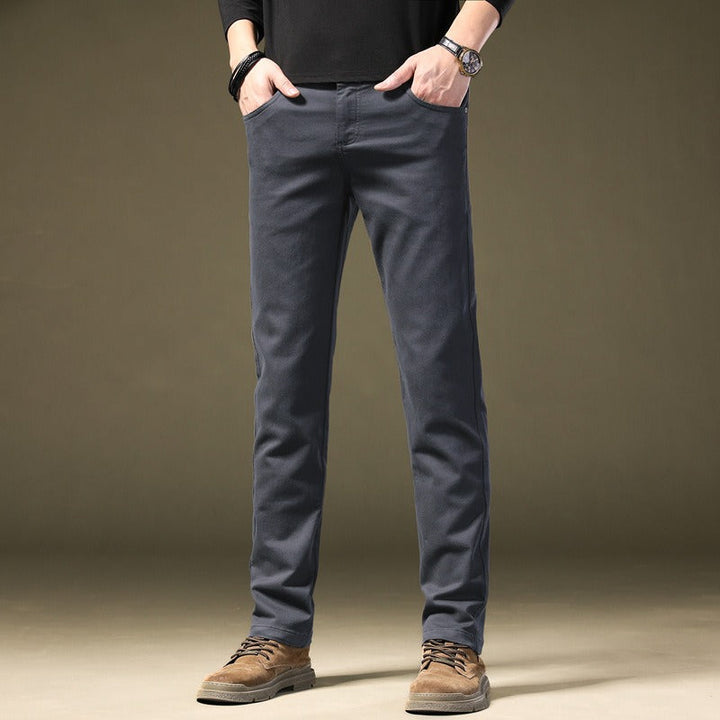 Elegant men's tailored cotton trousers, designed for a refined style and comfortable business casual look.