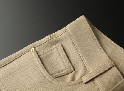 Sophisticated herringbone men's tailored pants, delivering sharp style for premium dress wear.