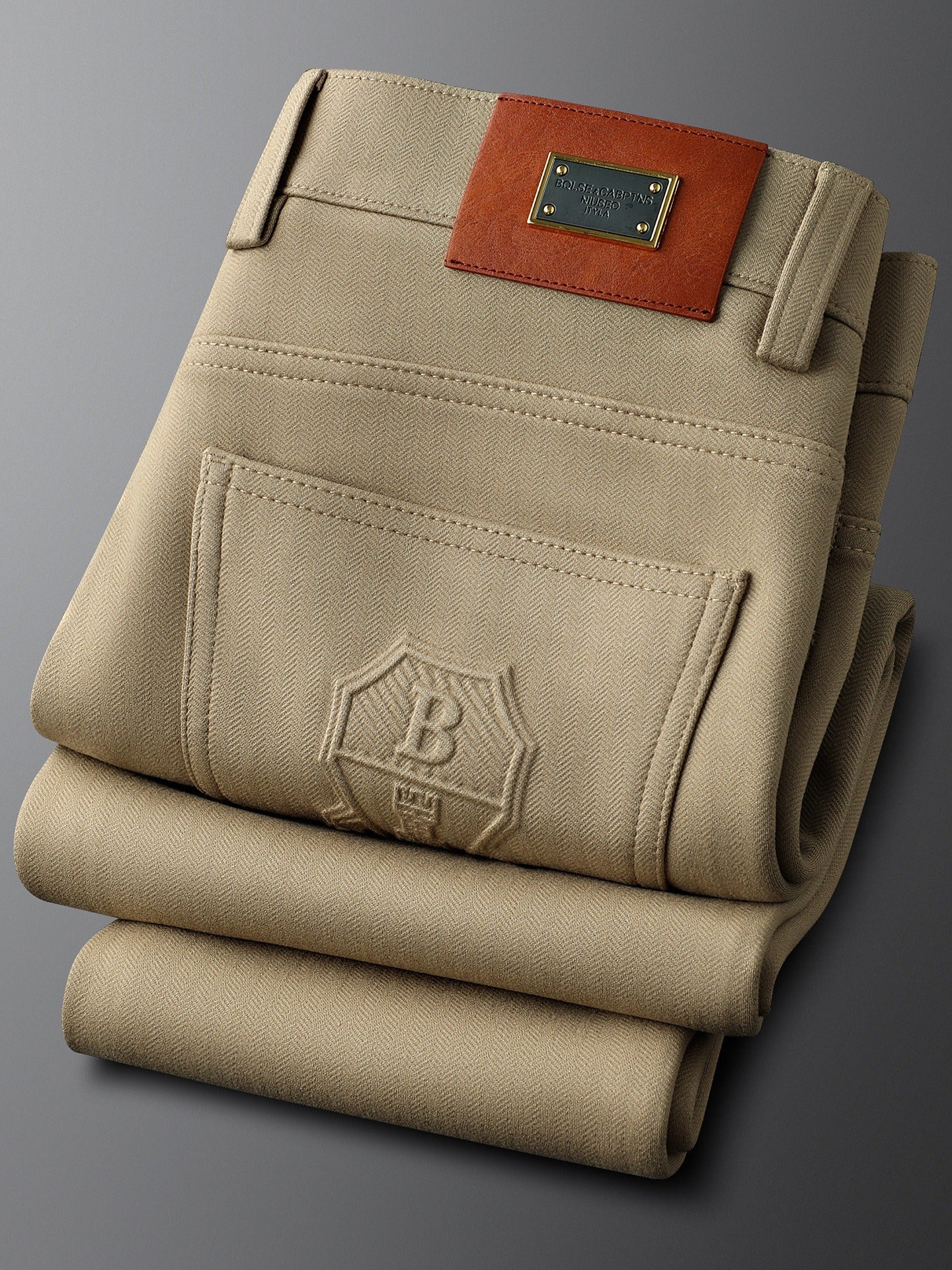 Premium men's herringbone tailored trousers, offering sharp style for formal occasions.