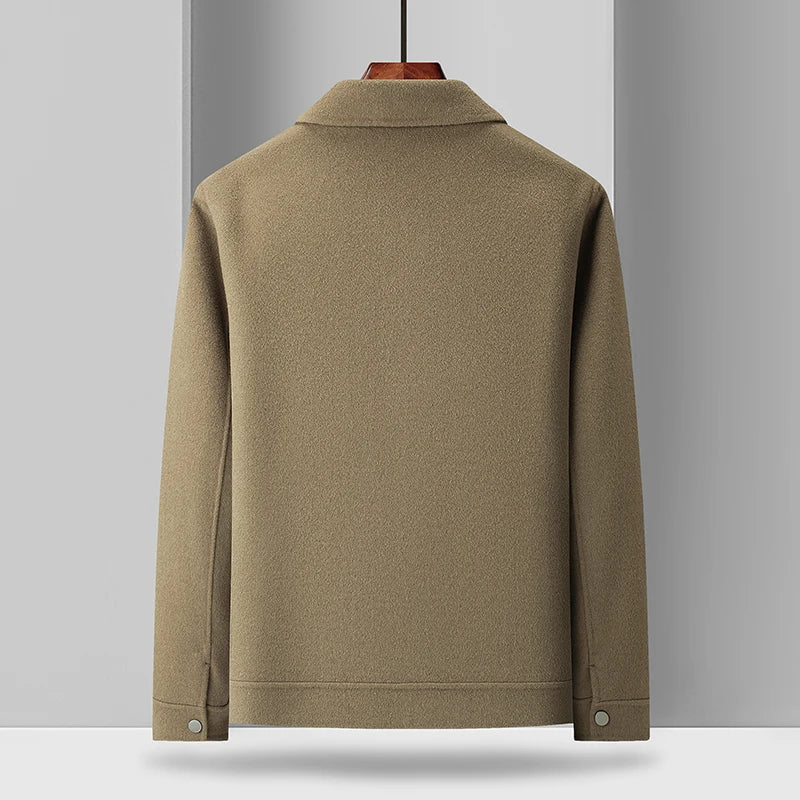 Sophisticated men's tailored field jacket, great for outerwear layering, available in black, gray, or camel.