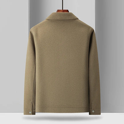 Sophisticated men's tailored field jacket, great for outerwear layering, available in black, gray, or camel.