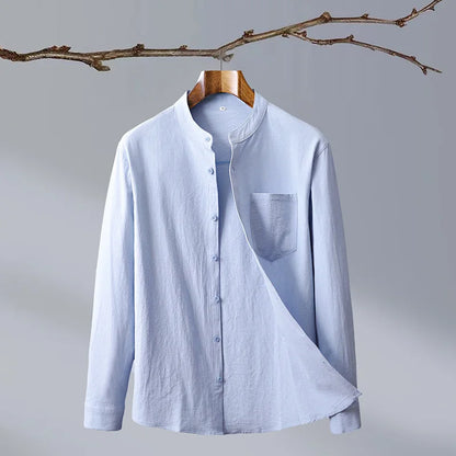 Black men's tailored fit button-up shirt, a stylish piece for modern men's apparel.