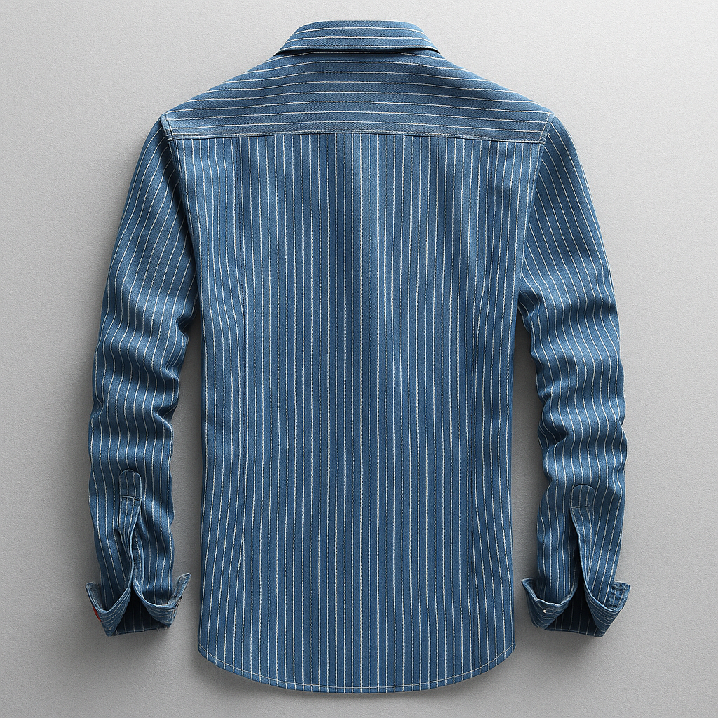 Premium men's casual gray button-up shirt, long sleeve, offering a sophisticated look for versatile everyday men's fashion.