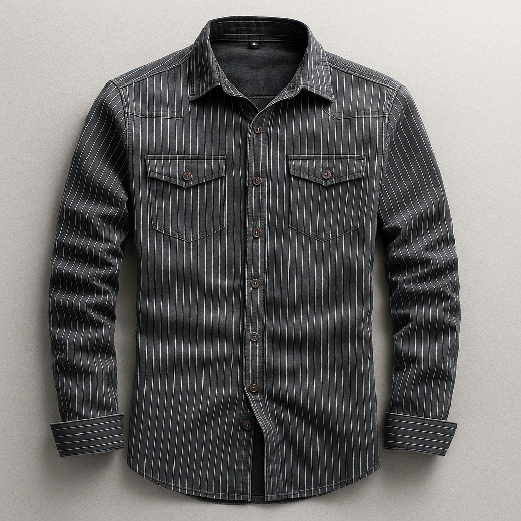 Comfortable men's casual long-sleeve button-up shirt, ideal for everyday wear, a must-have in men's fashion tops.