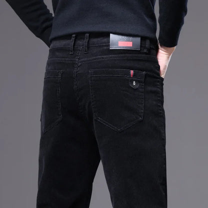 Premium fabric men's corduroy pants, offering a comfortable tailored fit for everyday smart casual style.