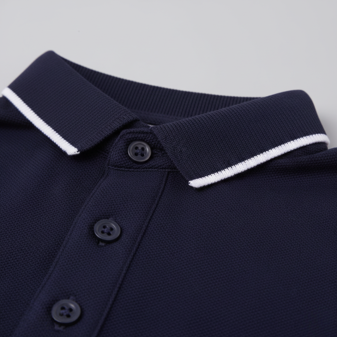 Moisture-wicking men's short sleeve polo. Tailored fit for golf or a polished business casual look.