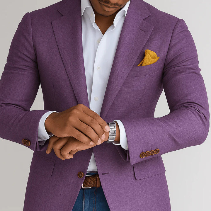 Men's tailored formal blazer, slim fit, perfect for business wear, smart casual events, and modern gentlemen's fashion.