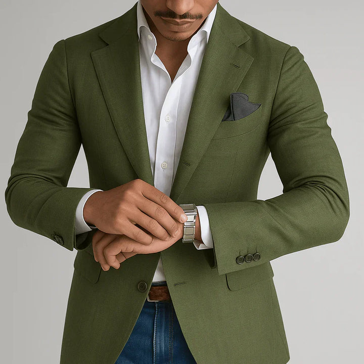Classic men's formal blazer, a tailored suit jacket, essential for business, events, and smart casual style.