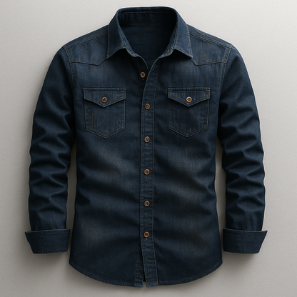 Men's tailored long sleeve button-up shirt. Versatile for smart casual & everyday comfort.