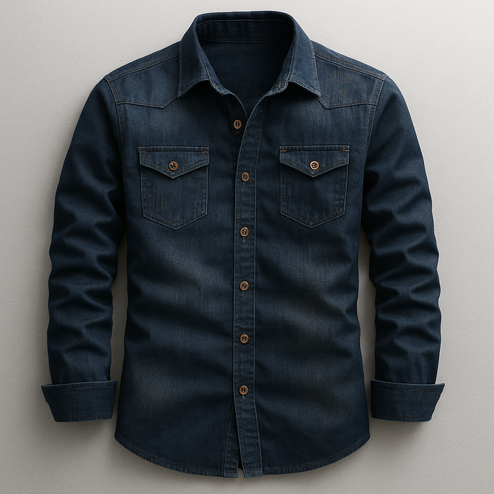 Men's tailored long sleeve button-up shirt. Versatile for smart casual & everyday comfort.