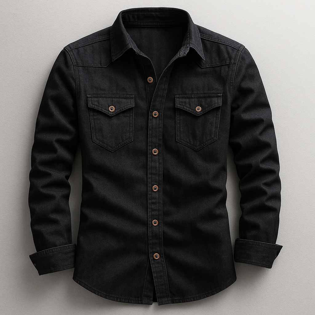 Stylish men's tailored fit long sleeve button-up shirt. Casual comfort for everyday and smart casual looks.