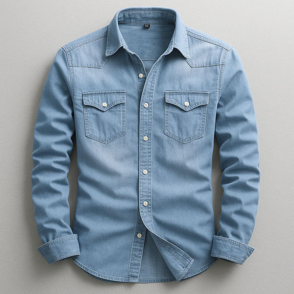 Classic men's long sleeve button-up shirt. Tailored for comfort and a versatile smart casual menswear look.