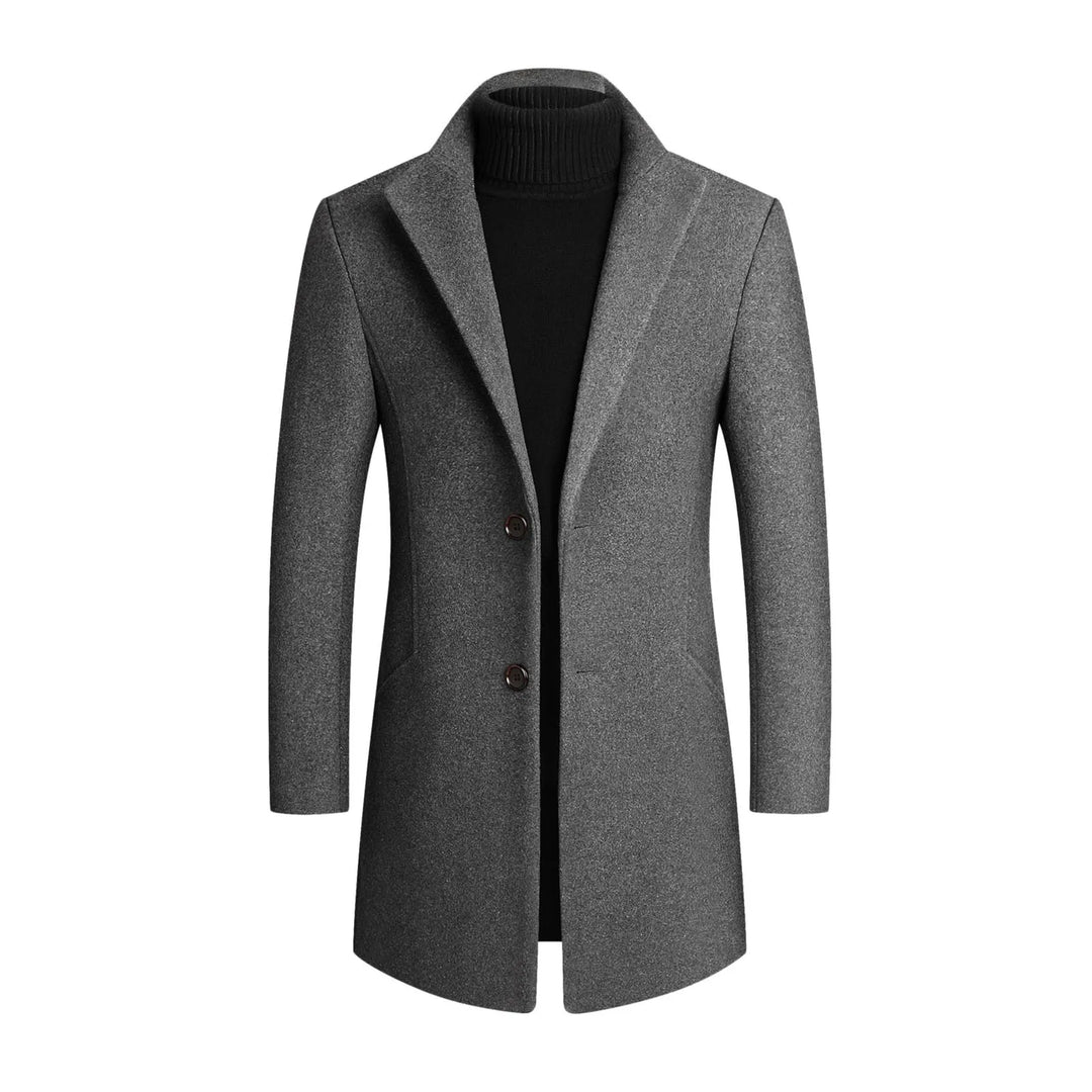 Men's tailored notch lapel coat, perfect for smart casual or formal events. Elegant fall & winter outerwear.