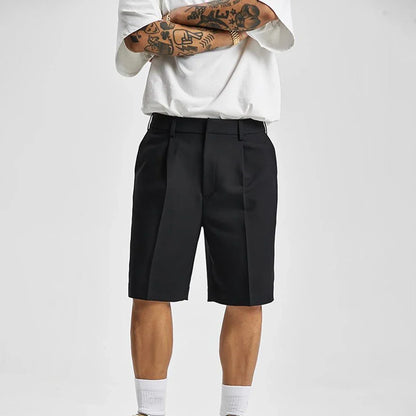 Stylish men's tailored shorts for summer. Perfect for casual wear, light athletics, & men's fashion.