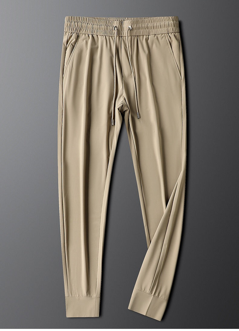 Men's tailored slim fit dress trousers in premium cotton, a staple for men's fashion.