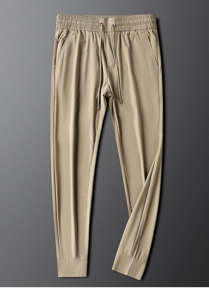 Men's tailored slim fit dress trousers in premium cotton, a staple for men's fashion.