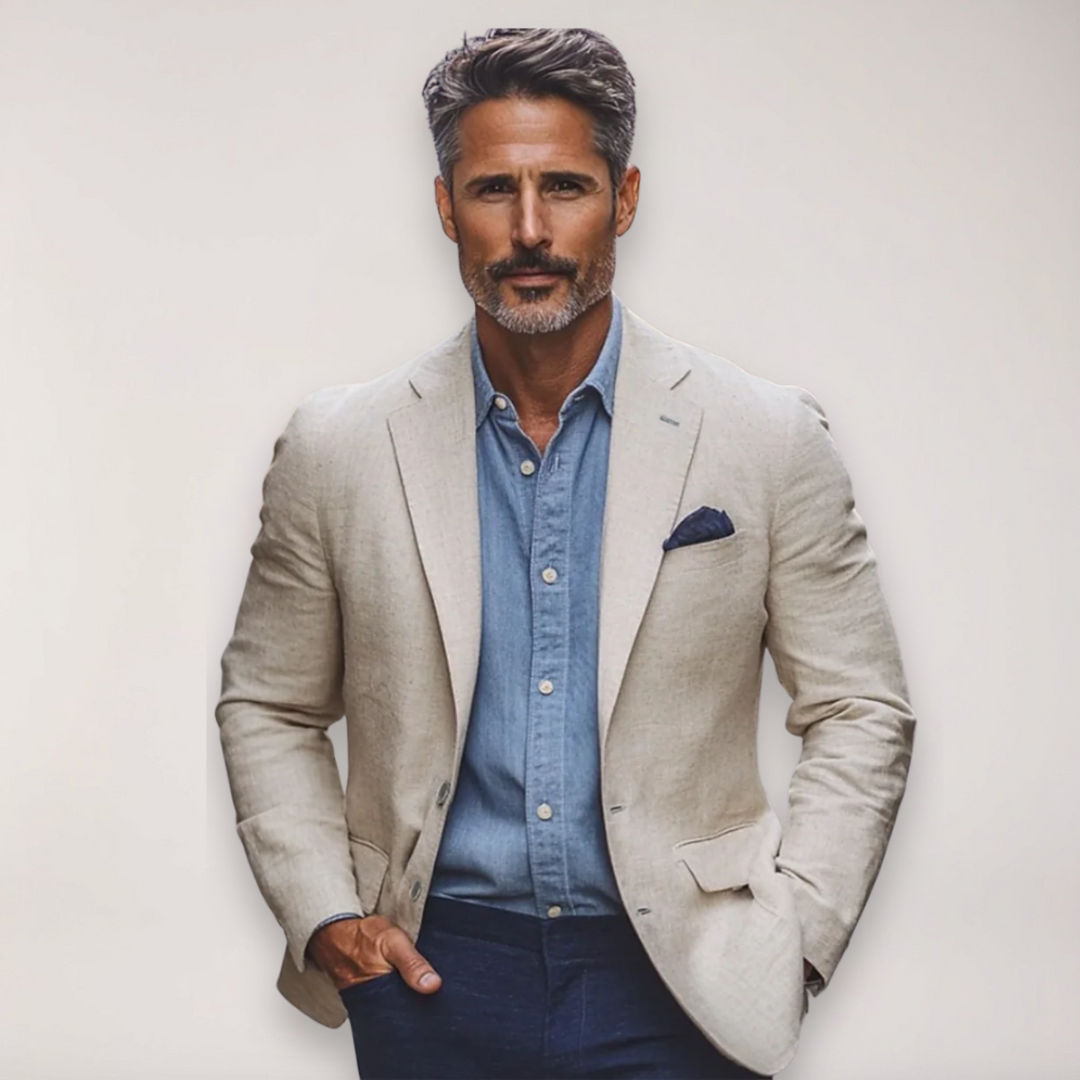 Men's tailored smart casual blazer, perfect for office, events, and everyday business casual style.
