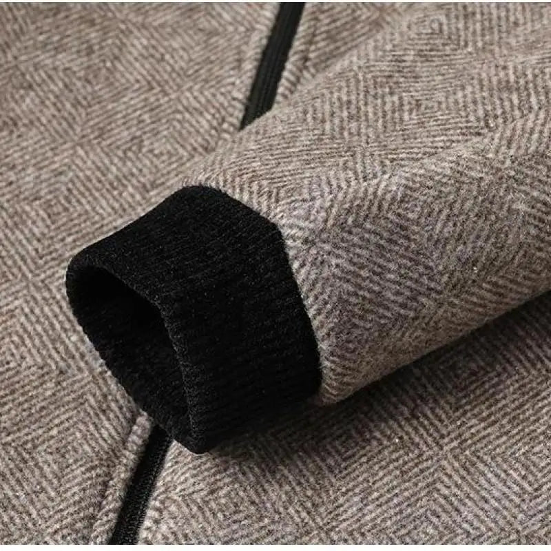 Classic men's gray tailored structured jacket. Versatile and essential outerwear for formal & casual.
