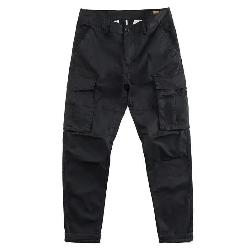 Versatile men's tapered cargo pants, suitable for casual, workwear, and outdoor activities with a stylish fit.