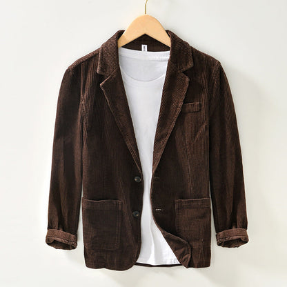 Stylish men's textured blazer jacket, perfect for smart casual outfits & everyday fashion.