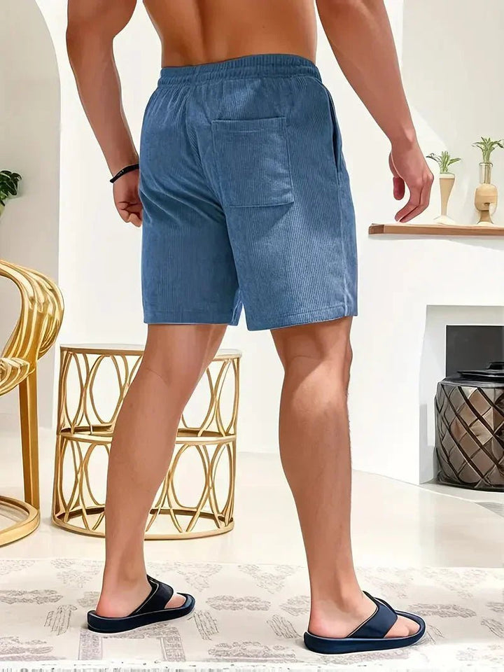 Soft textured men's drawstring shorts. Casual, comfortable, & stylish for everyday summer bottom wear.