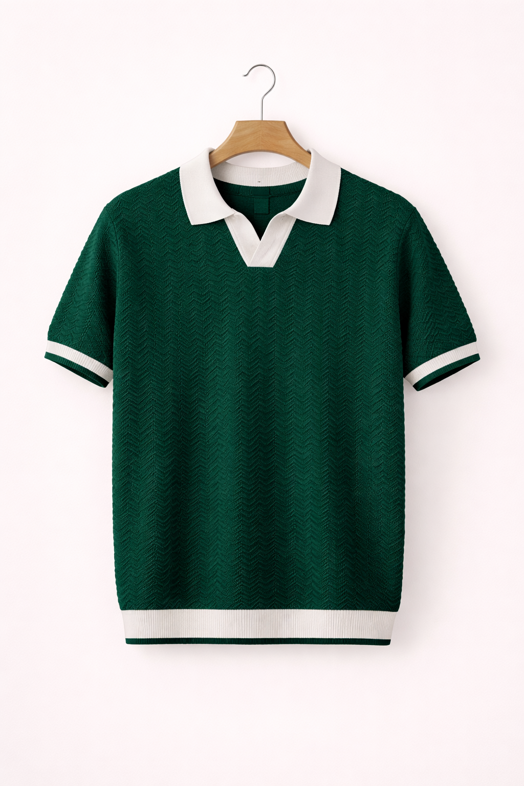 Comfortable men's short sleeve textured polo, easy care for everyday casual and smart casual occasions.