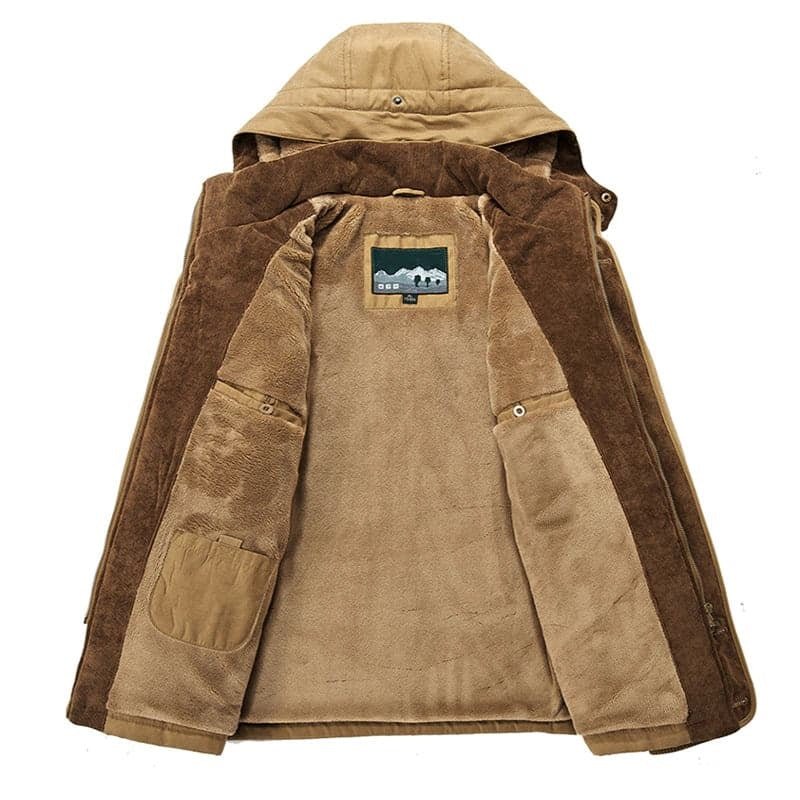 Durable men's thermal winter parka offering ultimate warmth, insulated for extreme cold weather. Essential winter outerwear.