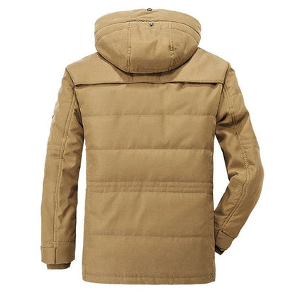 Essential men's thermal winter parka, providing ultimate warmth and style for cold weather. Insulated men's winter jacket.