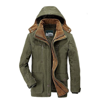 Men's ultimate warmth thermal winter parka. Stylish, durable, insulated cold weather jacket for men. Essential winterwear.