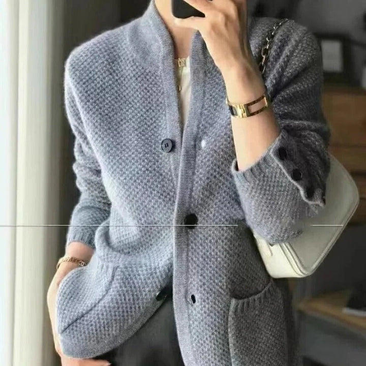 Men's stylish winter sweater jacket made from thick wool, ideal for cold weather comfort, warmth, and layering.