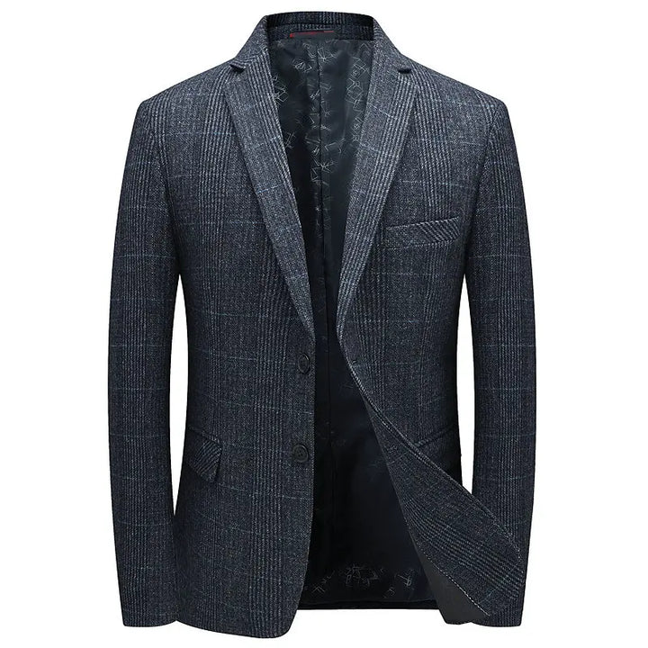 Professional men's comfort blazer. Lightweight and versatile for business casual, work attire, and formal events.