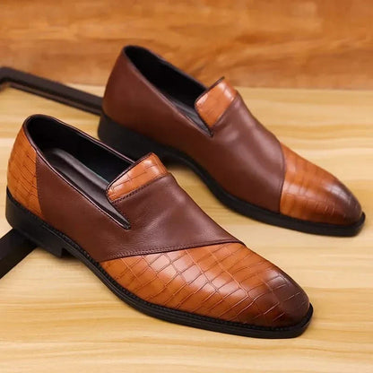 Men's timeless light brown slip-on loafers for everyday comfort. Classic style casual footwear.