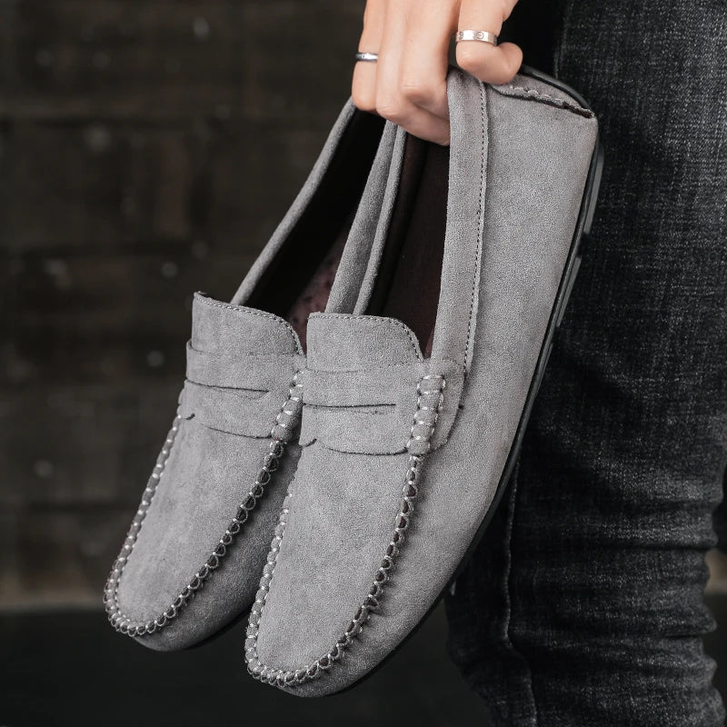 Taupe men's Tivoli loafers, comfortable & stylish casual footwear with a classic, timeless aesthetic.