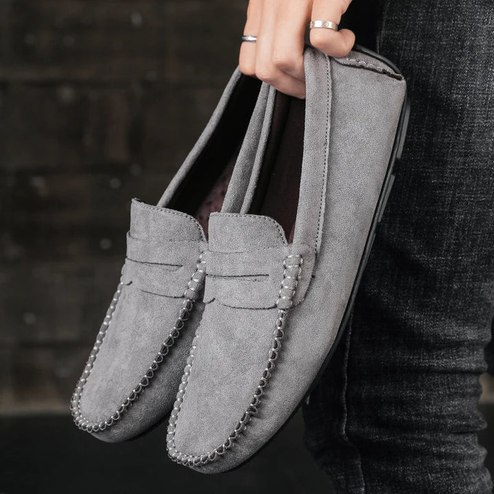 Taupe men's Tivoli loafers, comfortable & stylish casual footwear with a classic, timeless aesthetic.