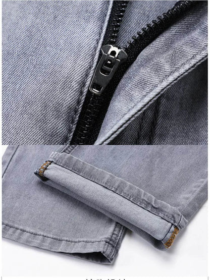 Dark blue Men's Torino Straight Fit Denim Jeans. Versatile stretch cotton menswear for all casual outfits.