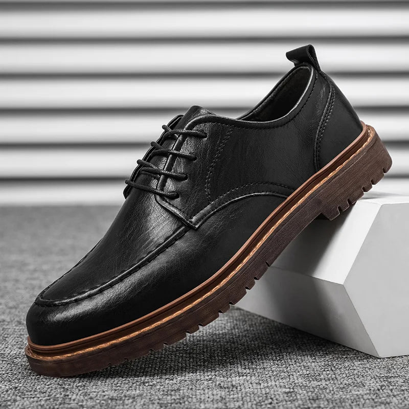 Men's Trenton brown comfort shoes, versatile for walking & everyday wear. Durable men's footwear choice.