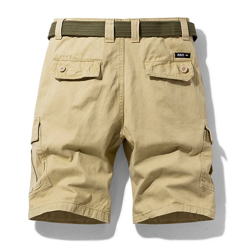 Durable men's cargo shorts for outdoor activities, featuring multiple utility pockets & comfortable relaxed fit.