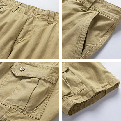 Stylish men's utility shorts for everyday wear & active travel, with secure pockets & a comfortable fit.