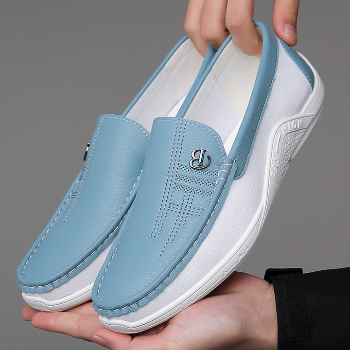 High-quality men's two-tone loafers, comfortable slip-on style for discerning taste.