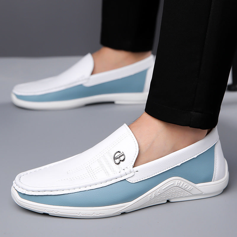 Two-tone men's loafers, ideal casual shoes & dress shoes for versatile styling.