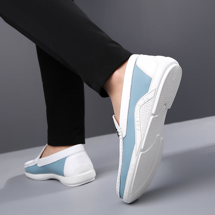 Elegant men's two-tone loafers, perfect for dressy or casual looks, ultimate comfort.