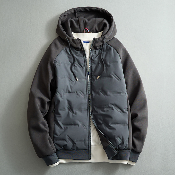 Versatile ultimate men's puffer hoodie, providing warmth, style & comfort. Perfect for winter casual wear & outdoor layering.