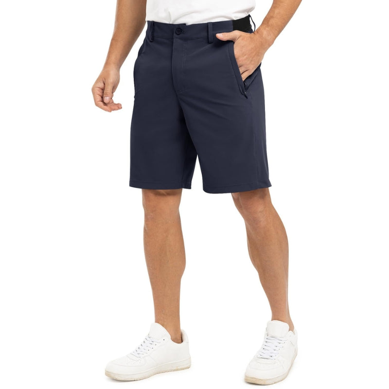 Versatile men's ultimate stretch performance shorts for hiking, travel, and casual style.