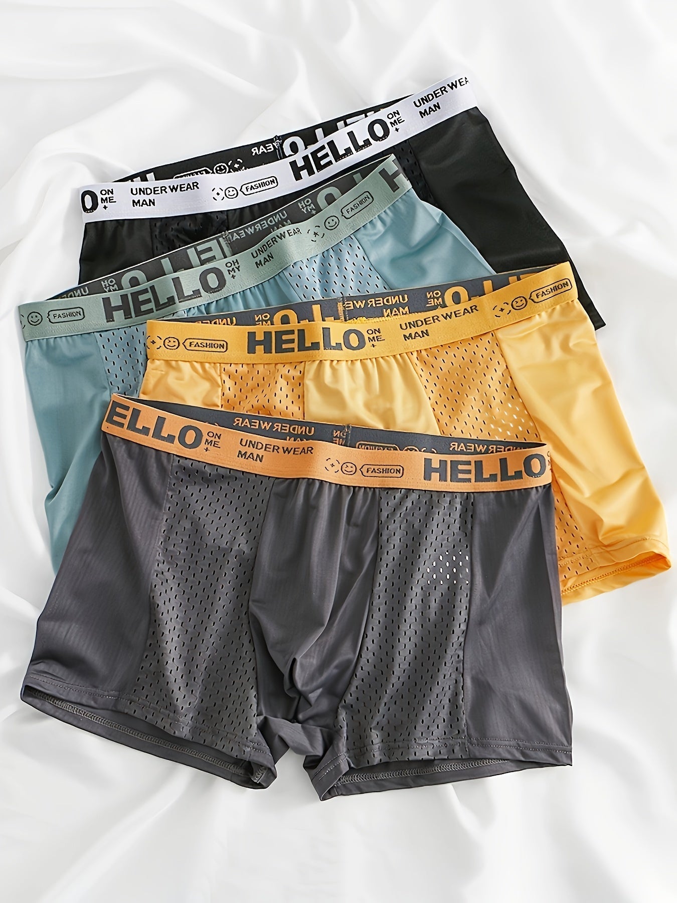 Men's ultra-breathable mesh boxer briefs 3/4-pack, perfect for everyday comfort & activewear.