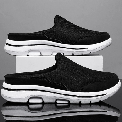 Modern men's slip-on sneaker slides, combining style with easy wear and ultimate comfort.