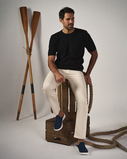 Breathable men's comfort slip-on sneaker slides; perfect casual footwear and summer shoes.