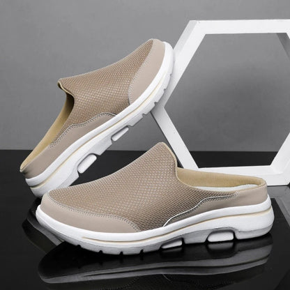 Top view of easy wear men's backless sneaker slides, perfect casual summer shoes.